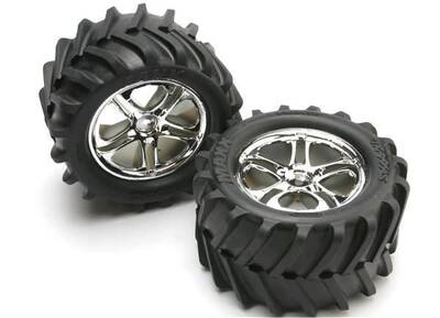 Traxxas 5173 Chevron 3.8 Chrome Wheels