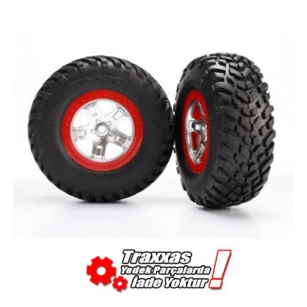 TRAXXAS - Traxxas 5873R SCT Rear Red Wheels 