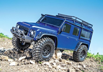 Traxxas TRX-4 Land Rover Defender 4X4 1/10 Scale Trail Rock Crawler TQi Elektrikli Rc Model Araba Mavi - Thumbnail