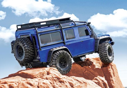 Traxxas TRX-4 Land Rover Defender 4X4 1/10 Scale Trail Rock Crawler TQi Elektrikli Rc Model Araba Mavi - Thumbnail
