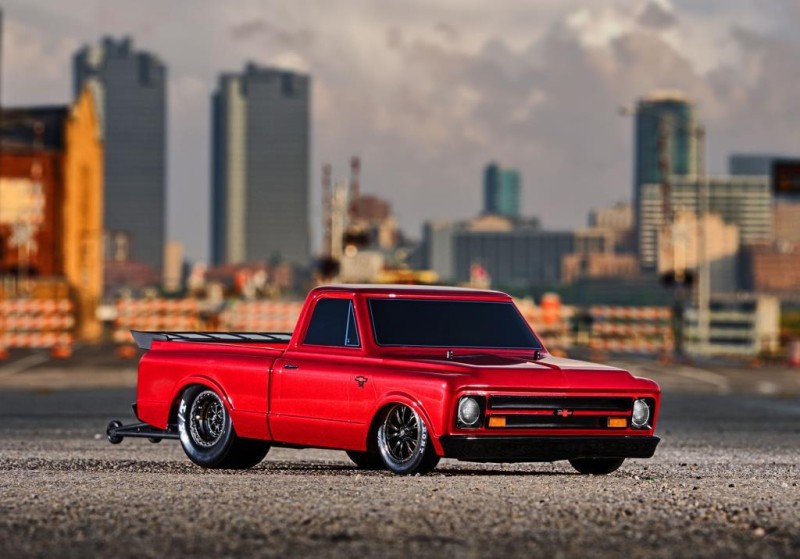 Traxxas Drag Slash 1/10 VXL Brushless 2WD RTR Truck w/TQi / 1967 Chevrolet C10 Body Elektrikli Model Araba Kırmızı