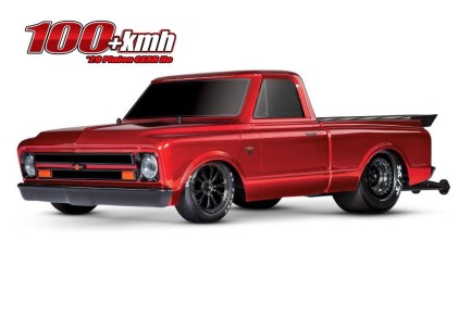 Traxxas Drag Slash 1/10 VXL Brushless 2WD RTR Truck w/TQi / 1967 Chevrolet C10 Body Elektrikli Model Araba Kırmızı - Thumbnail