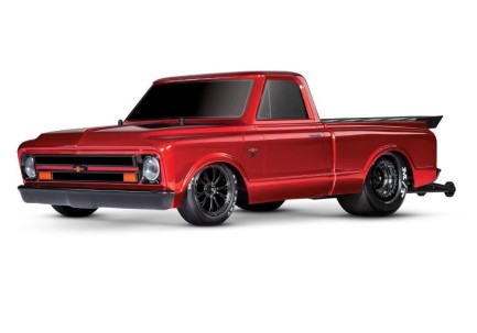 Traxxas Drag Slash 1/10 VXL Brushless 2WD RTR Truck w/TQi / 1967 Chevrolet C10 Body Elektrikli Model Araba Kırmızı - Thumbnail