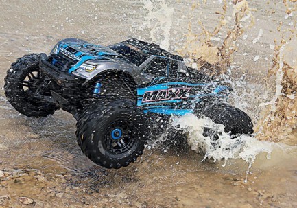 Traxxas Maxx 4X4 VXL 4WD Brushless RTR 1/10 Monster Truck TQi & TSM Elektrikli Rc Model Araba Mavi - Thumbnail