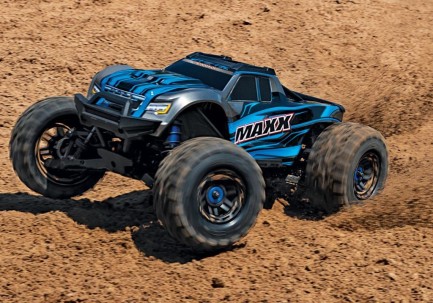 Traxxas Maxx 4X4 VXL 4WD Brushless RTR 1/10 Monster Truck TQi & TSM Elektrikli Rc Model Araba Mavi - Thumbnail