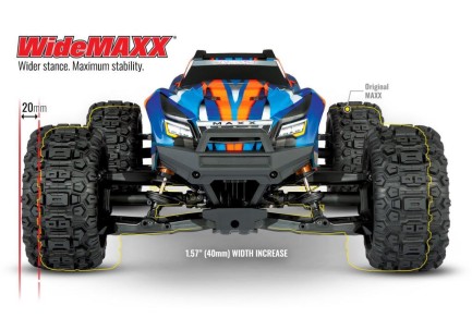 Traxxas Maxx WideMaxx 4X4 VXL 4WD Brushless RTR 1/10 Monster Truck TQi & TSM Elektrikli Rc Model Araba Kırmızı (Genişletilmiş Yeni Versiyon) - Thumbnail