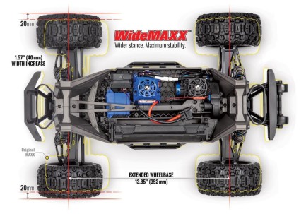 Traxxas Maxx WideMaxx 4X4 VXL 4WD Brushless RTR 1/10 Monster Truck TQi & TSM Elektrikli Rc Model Araba Rock N Roll (Genişletilmiş Yeni Versiyon) - Thumbnail