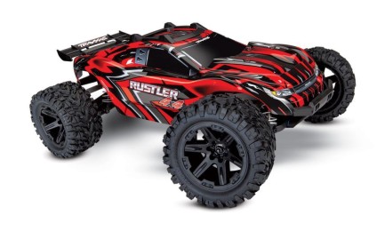 TRAXXAS - Traxxas Rustler 4X4 1/10 4WD RTR Stadium Truck TQ Elektrikli Rc Model Araba Kırmızı ( Batarya ve Şarj Aleti Dahil ) 