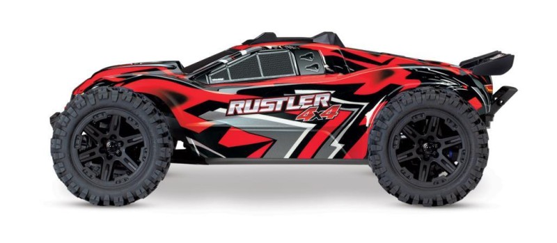 Traxxas Rustler 4X4 1/10 4WD RTR Stadium Truck TQ Elektrikli Rc Model Araba Kırmızı ( Batarya ve Şarj Aleti Dahil ) 