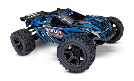 TRAXXAS - Traxxas Rustler 4X4 1/10 4WD RTR Stadium Truck TQ Elektrikli Rc Model Araba Mavi ( Batarya ve Şarj Aleti Dahil )