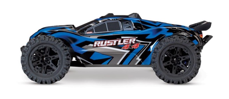 Traxxas Rustler 4X4 1/10 4WD RTR Stadium Truck TQ Elektrikli Rc Model Araba Mavi ( Batarya ve Şarj Aleti Dahil )