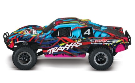 Traxxas Slash 1/10 RTR 2WD Short Course Truck Rc Elektrikli Model Araba & TQ Kumanda Hawaiian Edition (Batarya ve Şarj Aleti Dahil) - Thumbnail