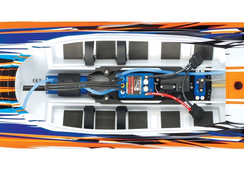 Traxxas Spartan Tekne 6S High Performance Race Boat RTR TQi & TSM Turuncu-Mavi
