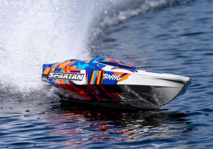 Traxxas Spartan Tekne 6S High Performance Race Boat RTR TQi & TSM Turuncu-Mavi - Thumbnail