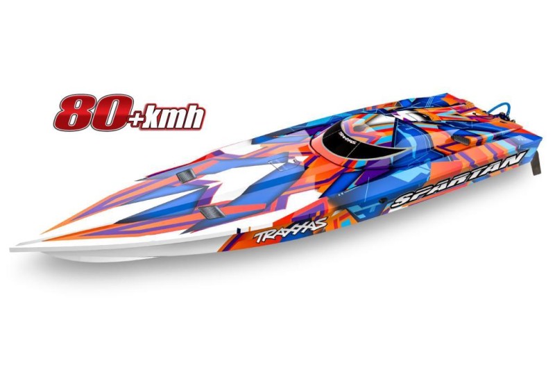 Traxxas Spartan Tekne 6S High Performance Race Boat RTR TQi & TSM Turuncu-Mavi