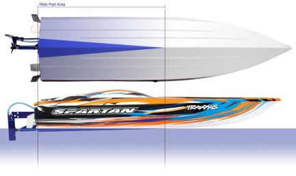 Traxxas Spartan Tekne 6S High Performance Race Boat RTR TQi & TSM Turuncu - Thumbnail