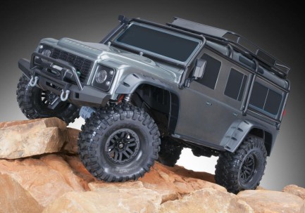 Traxxas TRX-4 Land Rover Defender 4X4 1/10 Scale Trail Rock Crawler TQi Elektrikli Rc Model Araba Gümüş - Thumbnail