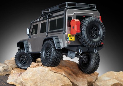 Traxxas TRX-4 Land Rover Defender 4X4 1/10 Scale Trail Rock Crawler TQi Elektrikli Rc Model Araba Gümüş - Thumbnail