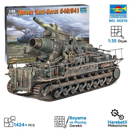 Trumpeter 00215 Morser KARL-Great 040/041 Maket Model Kit - Thumbnail