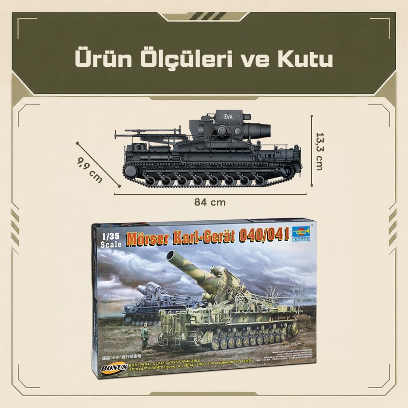 Trumpeter 00215 Morser KARL-Great 040/041 Maket Model Kit