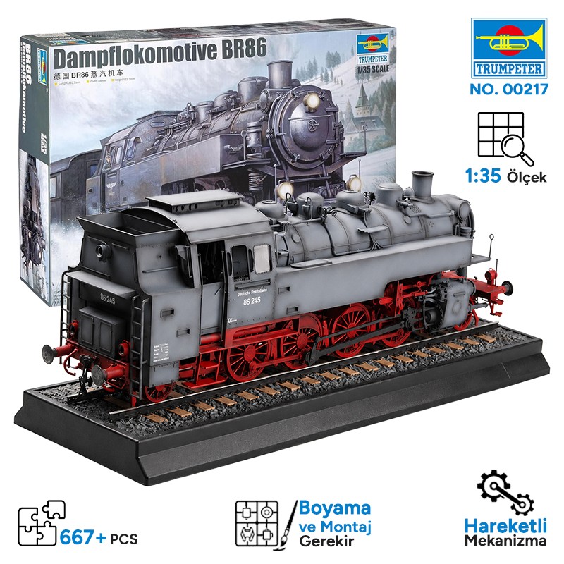 Trumpeter 00217 Dampflokomotive BR86 Maket Model Kit