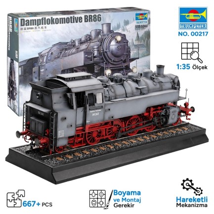 Trumpeter - Trumpeter 00217 Dampflokomotive BR86 Maket Model Kit