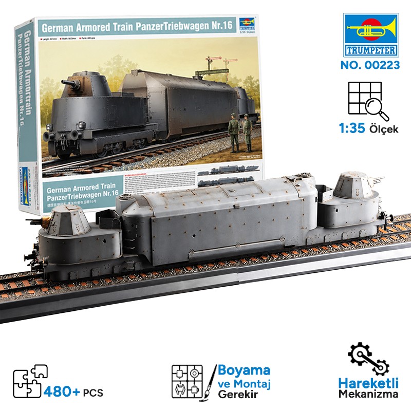 Trumpeter 00223 German Armored Train PanzerTriebwagen Nr.16 Maket Model Kit