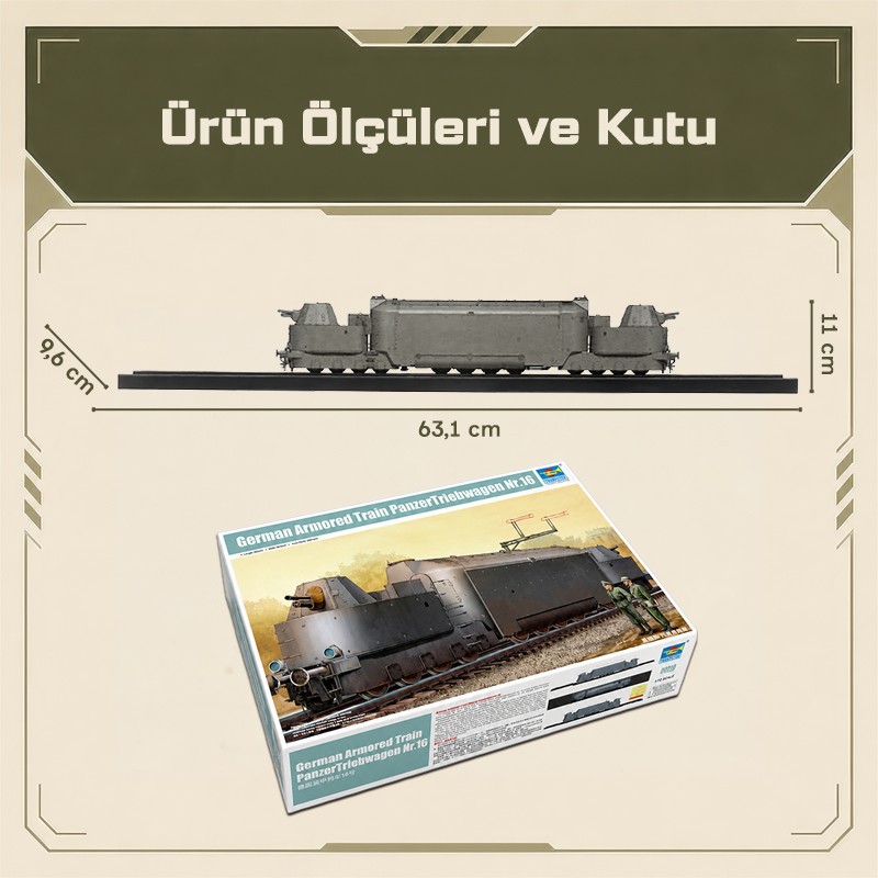 Trumpeter 00223 German Armored Train PanzerTriebwagen Nr.16 Maket Model Kit