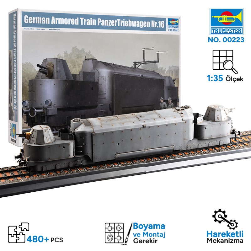 Trumpeter 00223 German Armored Train PanzerTriebwagen Nr.16 Maket Model Kit