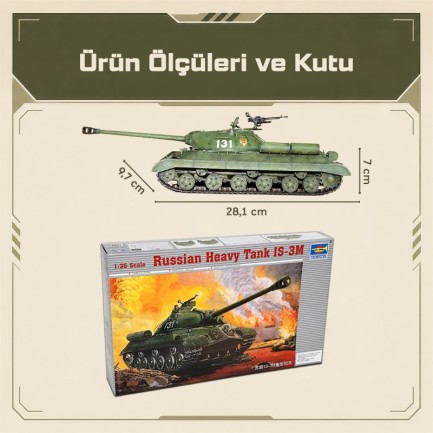 Trumpeter 00316 Armor-Russian Heavy Tank IS-3M Maket Model Kit - Thumbnail