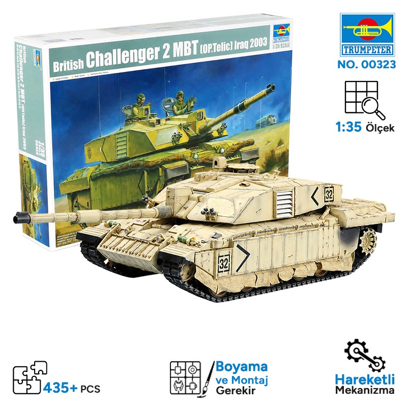 Trumpeter 00323 Armor-(British Challenger II) basra 2003,op,telic Maket Model Kit