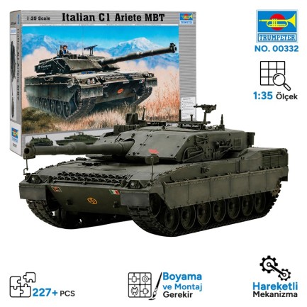 Trumpeter - Trumpeter 00332 Armor-Italian C-1 Ariete MBT Maket Model Kit