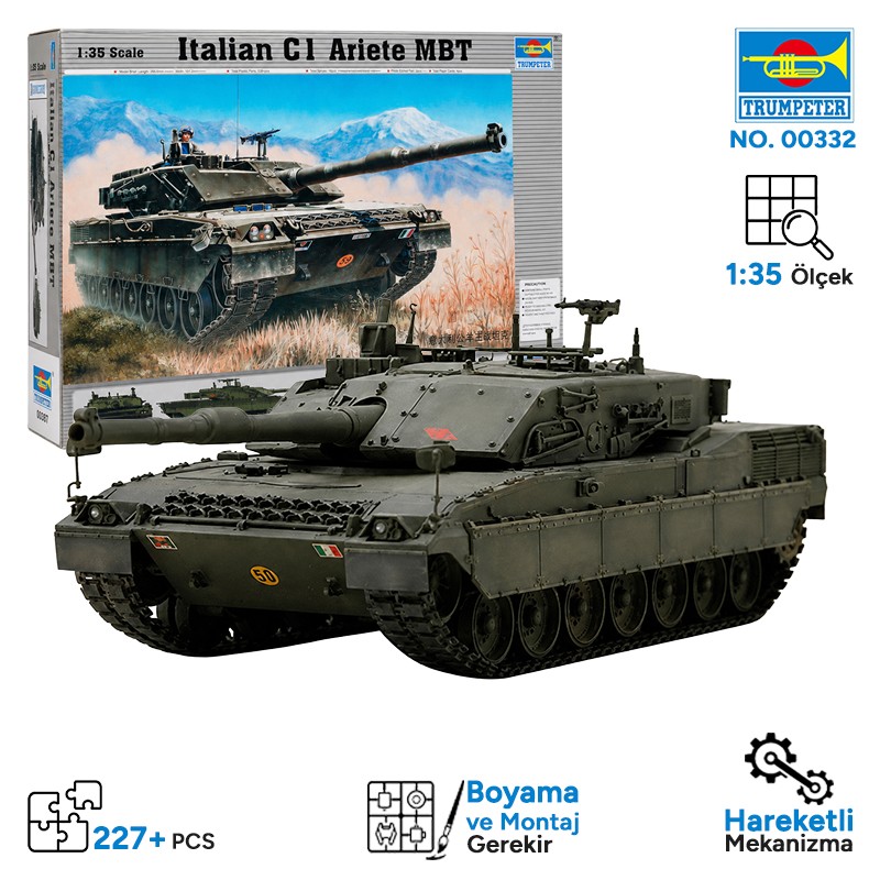 Trumpeter 00332 Armor-Italian C-1 Ariete MBT Maket Model Kit