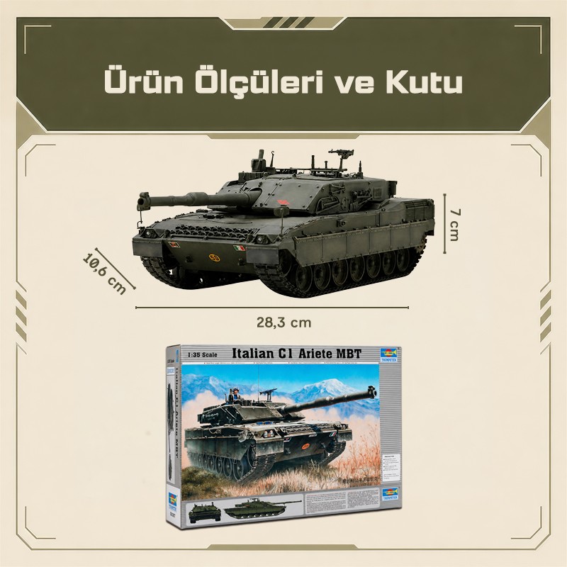 Trumpeter 00332 Armor-Italian C-1 Ariete MBT Maket Model Kit