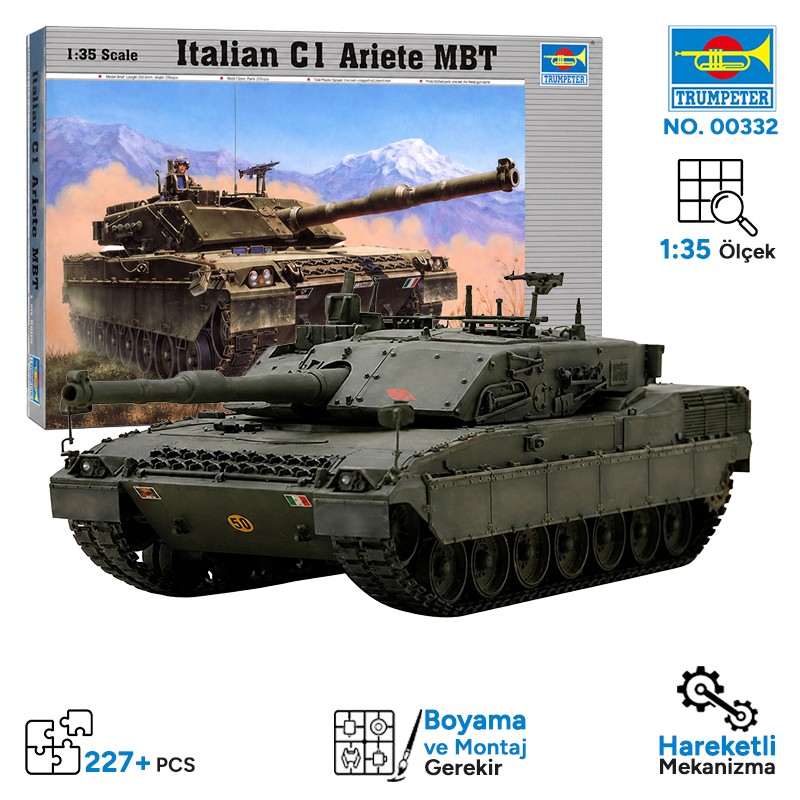 Trumpeter 00332 Armor-Italian C-1 Ariete MBT Maket Model Kit