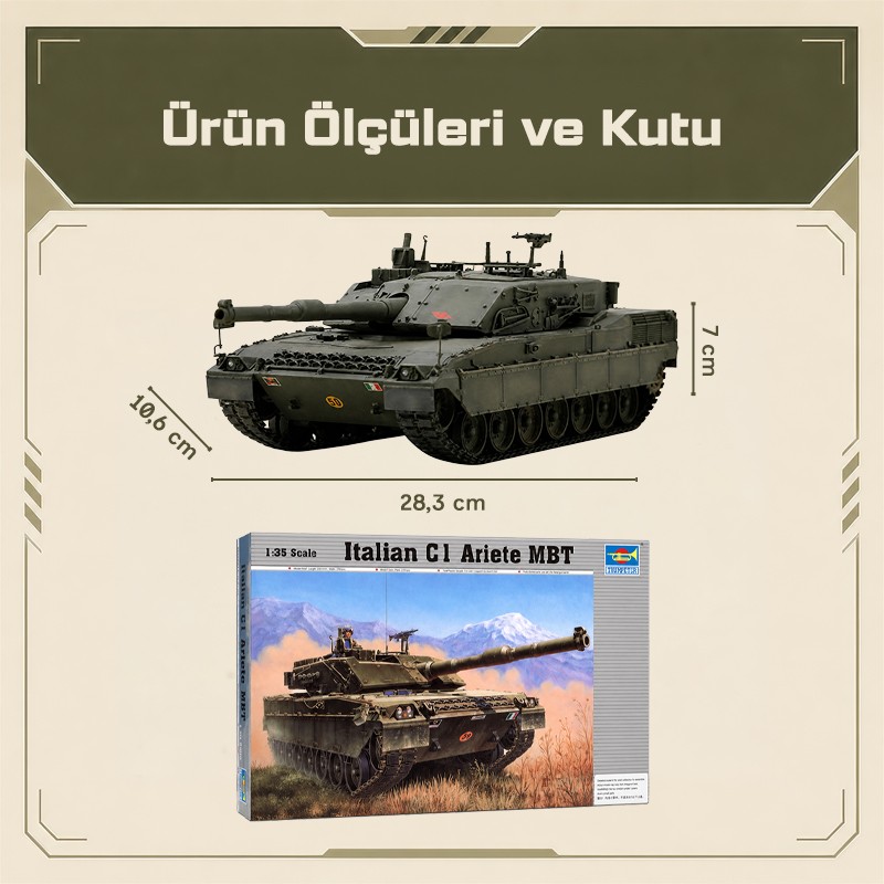Trumpeter 00332 Armor-Italian C-1 Ariete MBT Maket Model Kit