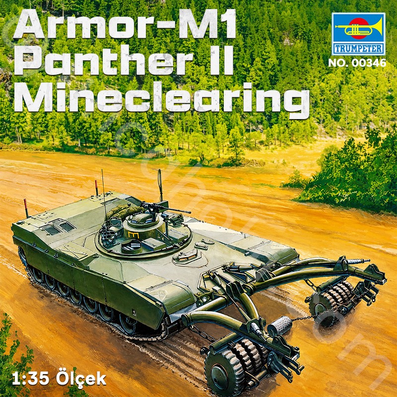 Trumpeter 00346 Armor-M1 Panther II Mineclearing Maket Model Kit