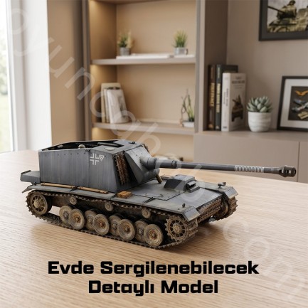 Trumpeter 00350 German12.8cm selbstfahrlafetteL/61 Maket Model Kit - Thumbnail