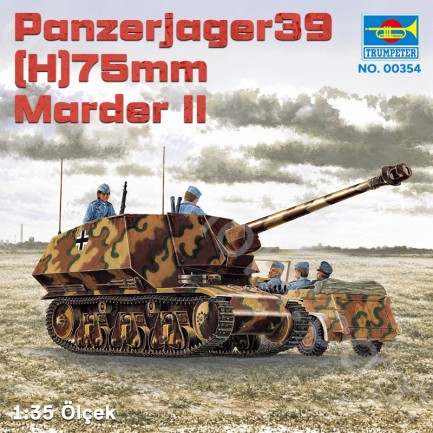 Trumpeter 00354 Panzerjager39(H)75mm Marder II Maket Model Kit - Thumbnail