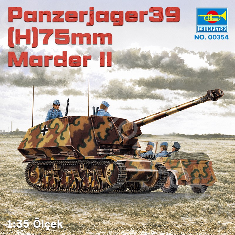 Trumpeter 00354 Panzerjager39(H)75mm Marder II Maket Model Kit