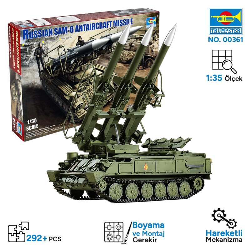 Trumpeter 00361 Russia SAM-6 antiaircraft missile Maket Model Kit