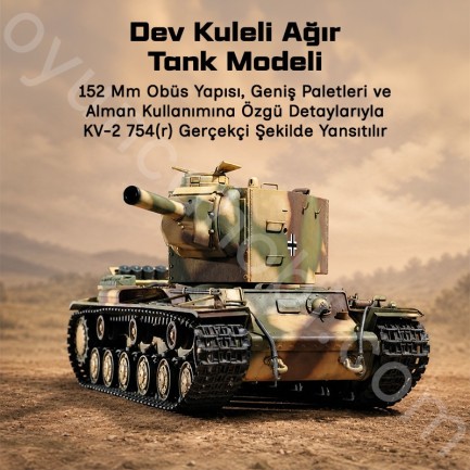 Trumpeter 00367 German Pz.Kpfm KV-2 754(r) Tank Maket Model Kit - Thumbnail