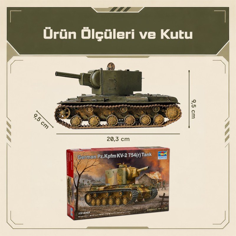 Trumpeter 00367 German Pz.Kpfm KV-2 754(r) Tank Maket Model Kit
