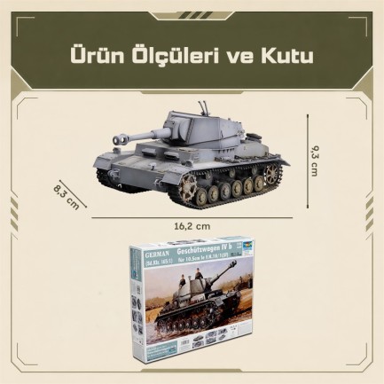 Trumpeter 00374 German Geschützwagen IVb für 10.5cm leFH 18/1(Sf) (Sd.Kfz 165/1) Maket Model Kit - Thumbnail
