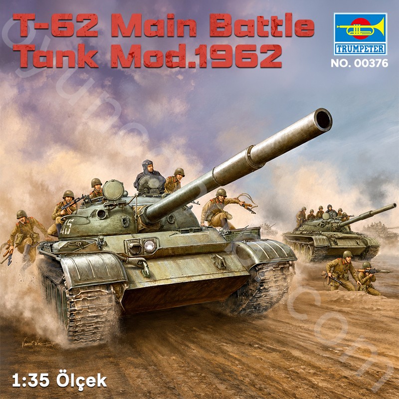 Trumpeter 00376 T-62 Main Battle Tank Mod.1962 Maket Model Kit