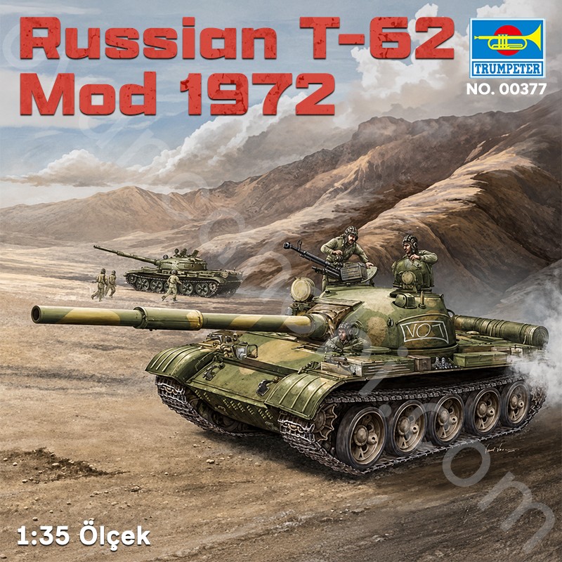 Trumpeter 00377 Russian T-62 Mod 1972 Maket Model Kit