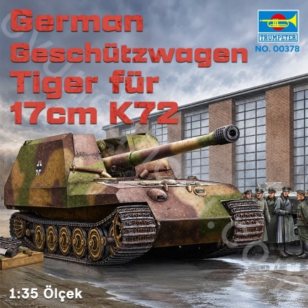 Trumpeter 00378 German Geschützwagen Tiger für 17cm K72 Maket Model Kit - Thumbnail