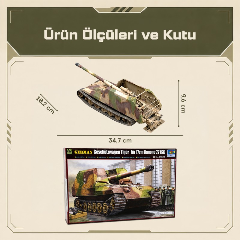 Trumpeter 00378 German Geschützwagen Tiger für 17cm K72 Maket Model Kit