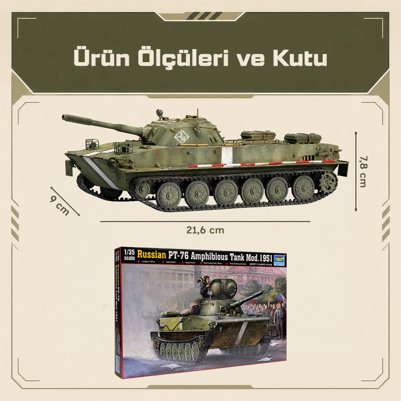 Trumpeter 00379 Russian PT-76 amphibious Tank Mod.1951 Maket Model Kit