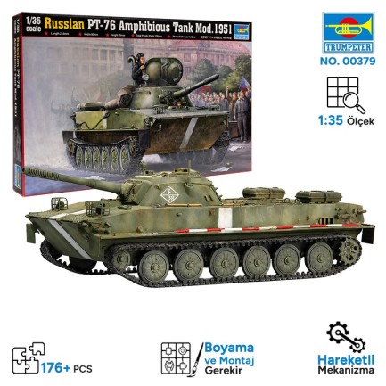 Trumpeter - Trumpeter 00379 Russian PT-76 amphibious Tank Mod.1951 Maket Model Kit